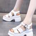 Leather Fashion Stepping On Shit Sports Casual Shoes Children Small Muffin Platform Sandals_vogvips.com