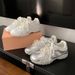Women's Leather Training Shoes Lace-Up Pearl Detail Casual German Style Round Toe Spring/Summer Height Increasing Crescent Sole Forrest Gump Design_vogvips.com
