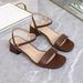 Cross-border Simple And Elegant Sandals For Outdoor Wear, Large Size With Chunky Heels, Single Strap Buckle, Versatile_vogvips.com