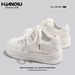 Huanqiu KMJZ1210 Women's White Sneakers Lightweight Casual Shoes With High-Looking Thick-Soled Mesh Insole Versatile And_vogvips.com