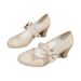 Cross-border Shallow Bow High-heeled New Chunky Heel Slip-on Shoes, Simple Women's Fashion 2026 For Commuting_vogvips.com