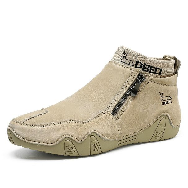 Retro Style Martin Boots Men's Leather Large Size Men's Shoes High Top Wear-resistant Outdoor Casual Shoes_vogvips.com