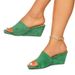 Large Size Open-toe Square Toe Slip-on For Women, Summer Outdoor Wear, New European And American Style Vacation Wedge_vogvips.com