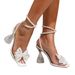 Elegant Socialite Style High-heeled Sandals, New Spring-summer Product, Popular In Europe America, With Pearl Chain_vogvips.com