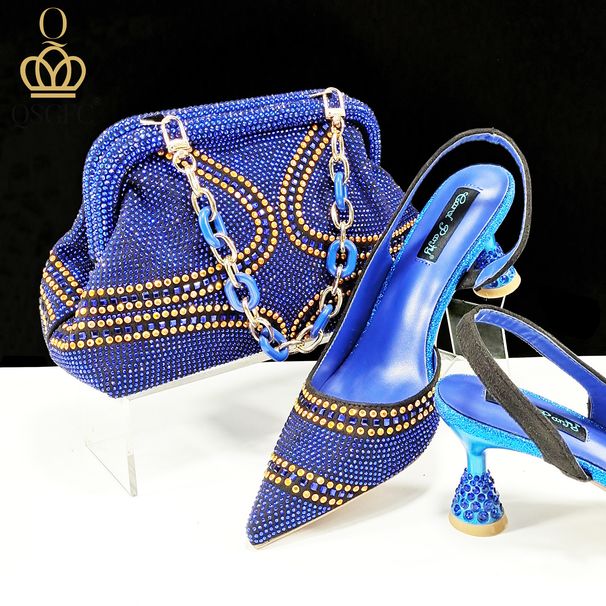 Women’s Shoes Pointed toe ladies shoe bag set soft bag shallow mouth high heels fashionable and simple set_vogvips.com