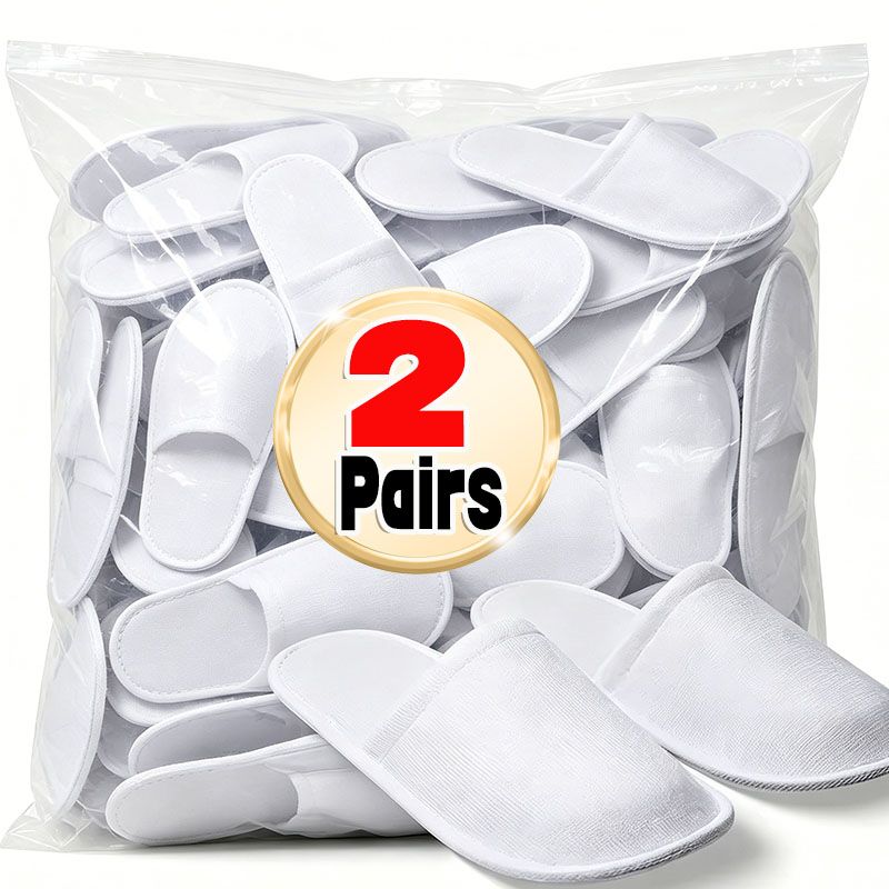 30pairs White Home Guests Travel Hotels Thickened Anti Slip Indoor Disposable Slippers For Women Men_vogvips.com