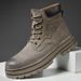 Men's Chunky Sole Martin Boots – Vintage British Style Work Boots With Genuine Pigskin Leather, High Top Winter Boots For Casual Wear_vogvips.com