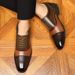 Euro Step New Leather Versatile Brogue Soft Wear-resistant Thick Sole Trendy Breathable Business Casual Men's Wedding Shoes_vogvips.com