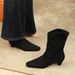 813-2 Retro Style Square Toe Western Cowboy For Women, Chunky Heel Suede Wrinkled Slouch , Fashion Mid-Calf Riding_vogvips.com