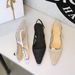 Pointed Single Shoes, Low-heeled Mesh Yarn, Breathable, Hollowed Out, Rear Strap Women's Shoes_vogvips.com