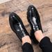 Suitable For All Seasons Trendy High-top Shiny British Style Thick-soled Leather Mirror Brogue Shoes Men's Ankle Boots 2019_vogvips.com