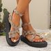 Summer 2025 Collection With Toe Cross Buckle And Casual Sponge Cake Thick Sandals_vogvips.com
