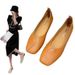 Square Toe Shallow Mouth 2024 New Retro Grandma Shoes Spring Versatile Soft Sole Flat Slip-On Lazy Loafers_vogvips.com