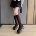 Slimming Pleated Long Women Over-the-Knee High Tube Suede Stretch Riding Hidden Heel Reverse Boots_vogvips.com