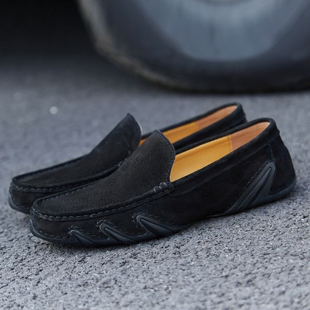 Men’s Shoes Hand Sewn Men's Shoes Casual Genuine Leather Slip On Men's Shoes Doudou Sewing Shoes_vogvips.com