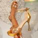 Summer New Fashion Shiny Rhinestone Strap Thick-soed High-patform Chunky High-heeed Sandas For Women, Utra-high_vogvips.com