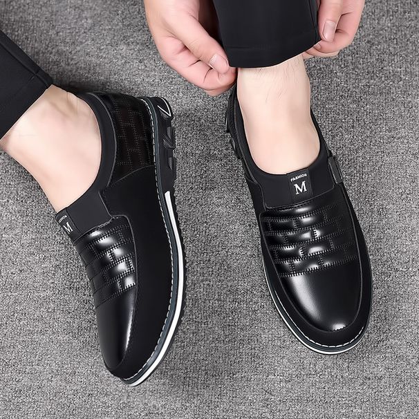 HPIOPL Men's Casual Slip-On Shoes - Breathable Elastic Loafers With Comfortable EVA Insole, Lightweight & Versatile For Spring, Summer & Fall_vogvips.com