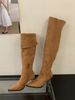 Over-the-Knee For Women 2025 Autumn Winter New Suede High Tube Elastic Pointed Toe Slim Thin Heel Two-Way Wear Slouch_vogvips.com