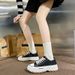 New Canvas Women's Black White Casual Woman Vulcanize Sneakers Comfortable Sport Walking Platform Flats Shoes 221_vogvips.com