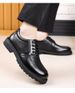 Men's Genuine Leather Breathable Perforated Dress Loafers Comfortable Low-heel Shoes_vogvips.com