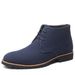 Men's Round Toe Casual Leather Boots - Low Heel Slip-Resistant Martin Boots With Lace-Up Design (Sizes 38-48, Black/Brown/Blue)_vogvips.com