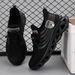 New Leisure With Fly Woven Mesh Surface, Breathable And Trendy Men's Shoes, Thick Sole, Lightweight, Plus Size, Low Top_vogvips.com