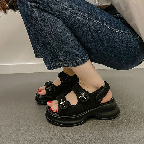 Sandals 2024 New Summer Fashion Velcro Thick Soles 100 Match Network Red Shoe Trend Generation_vogvips.com