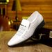 Euro Step Plus Size Leather Summer Pointed Toe Hollow Slip-On Business Breathable Casual Shoes_vogvips.com
