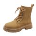 Ins Trend Martin For Women 2024 Summer New British Style Thick-Soled Student Short Versatile Motorcycle Yellow Boots_vogvips.com