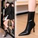 Women's Shoes Simple Stiletto Ultra High Heel Banquet Short Tube Women's Boots Pointed Toe Pedicure Slim High Heeled Short Boots_vogvips.com