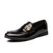 Patent Leather Glossy Pointed Toe Casual For Men Korean Style Trendy Nightclub Little Bee Formal Business Black Wedding_vogvips.com