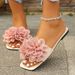 Foreign Trade 2025 Spring-summer New Model European And American Beach Shoes Casual Outdoor Floral Flat Slippers For Women_vogvips.com
