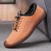 Suitable For All Seasons 2024 Autumn New Men's Leather Hand-sewn Sole Soft Surface Casual Shoes 8818_vogvips.com