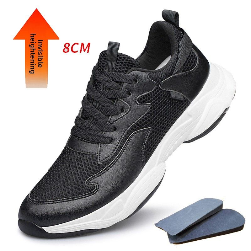 Casual Men's Board Shoes Increase In Height. Breathable Mesh Men's Lace-up Running Men_vogvips.com