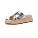 Weiwei Women's One Strap Sandals 568 1 Thick Sole Platform Woven Design Height Increasing 2025 New Style_vogvips.com