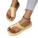 Korea New Round Head Flat Bottom Slippers For Women's Versatile Thick Sole Casual Beach Sandals_vogvips.com