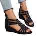 Summer New Women's Casual Comfortable Fashionable Versatile Wedge Sandals - One Size Fits All_vogvips.com