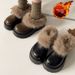 Fleece-Lined Warm Style Furry Slippers Slip-On Height-Increasing Thick-Soled Cotton Shoes For Women New_vogvips.com
