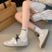 Women's Shoes Genuine Leather Training Shoes, Autumn New Style, Round Toe, Soft Sole, Thick Sole, Versatile, Lightweight Cowhide Casual Sports Shoes_vogvips.com