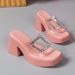 The New Fashion Sequin One-line Rhinestones All Over The Platform Fashion High Heels Sandals_vogvips.com