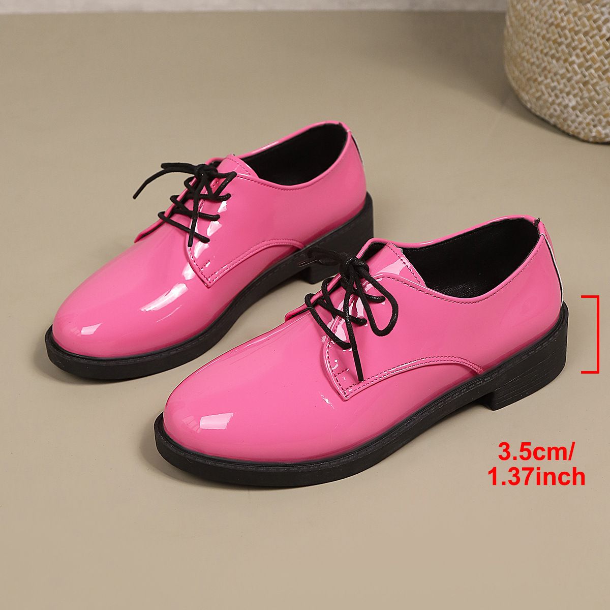 British Style Women's Lace-Up Loafers Plus Size Round Toe Dress Shoes Retro Style Spring Collection Size 43 Black Low Heel_vogvips.com