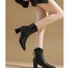 Autumn New Slim For Women British Style Commuting Fashion Simple Versatile Chunky Mid Heel Round Toe Ankle Boots_vogvips.com