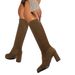 Mid-Calf Over The Knee For Women 2024 Autumn Winter New Style Petite Slim High Long Elastic Boots Chunky Heel_vogvips.com