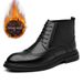Men's Business Velvet Warm High-top Short Boots Extra Large Size Brock Retro Trend Leather Boots_vogvips.com