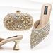 Women’s Shoes ladies pointed high heel slippers shoe bag set goose egg shaped clutch sexy style banquet or daily_vogvips.com