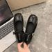 With Skirt Silver Round Head Mary Jane Shoes Women's Evening Flat Bottom Single Shoes_vogvips.com