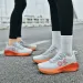 Women And Mens Black Chunky Mesh Dad Sneakers With Reflective Accents Daily Outft_vogvips.com