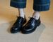 Women's Round Toe Chunky Heel Lace-up Loafers, Vintage Retro Leather Oxford Shoes, Comfortable & High-Quality Casual Flats_vogvips.com