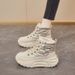 High-top Snow Boots Women's Velvet Thickened Warm And Non-slip Thick-soled Heightened Cold-proof Cotton Shoes_vogvips.com