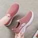 Flying Weaving Sports Spring And Autumn New Canvas Walking Women's One Step Single Shoes_vogvips.com